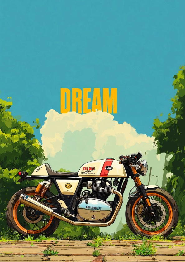 Dream Rider Vintage Bike Aesthetic Poster